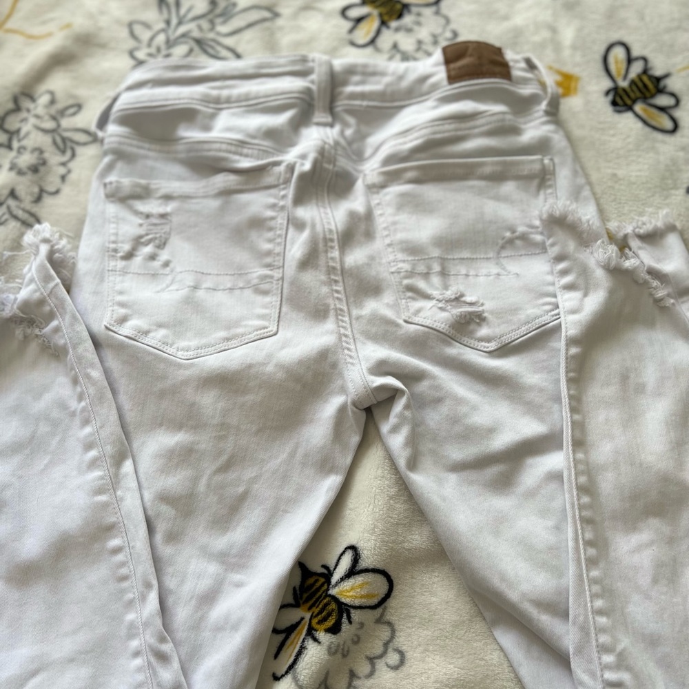 AMERICAN EAGLE SIZE 6 white holy jegging jeans - Picture 6 of 8